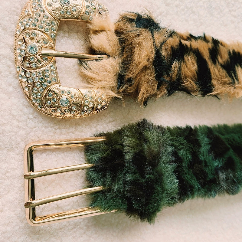 Leopard Fur Belt