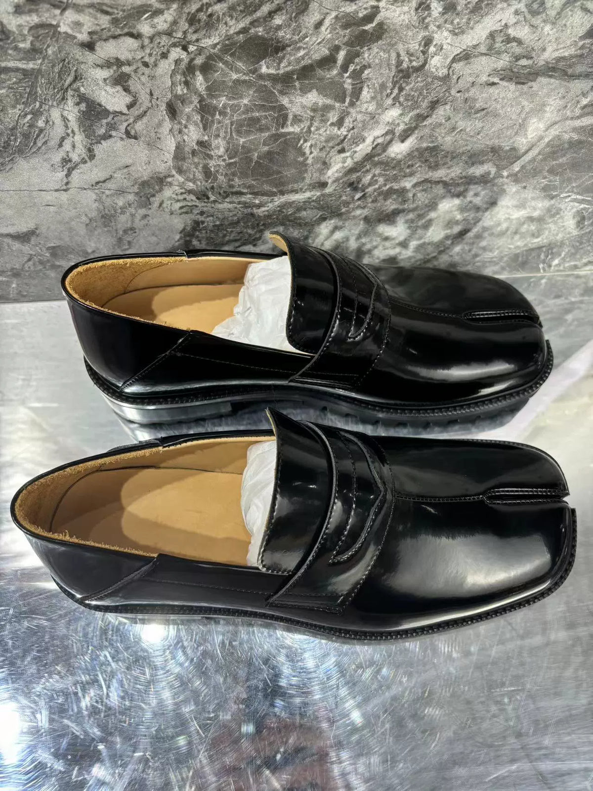Split Toe British Leather Loafers