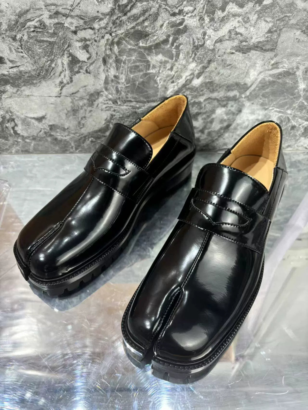 Split Toe British Leather Loafers
