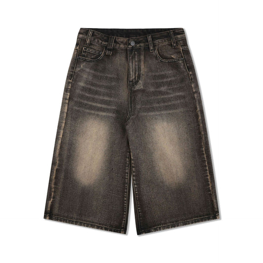 Washed Denim Shorts