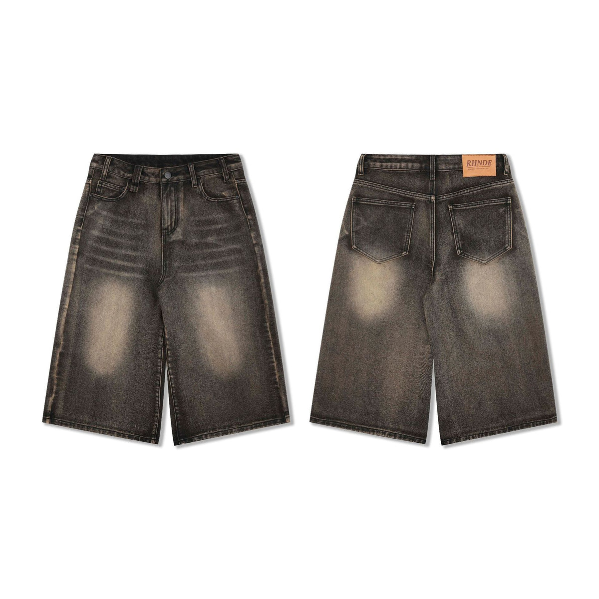 Washed Denim Shorts