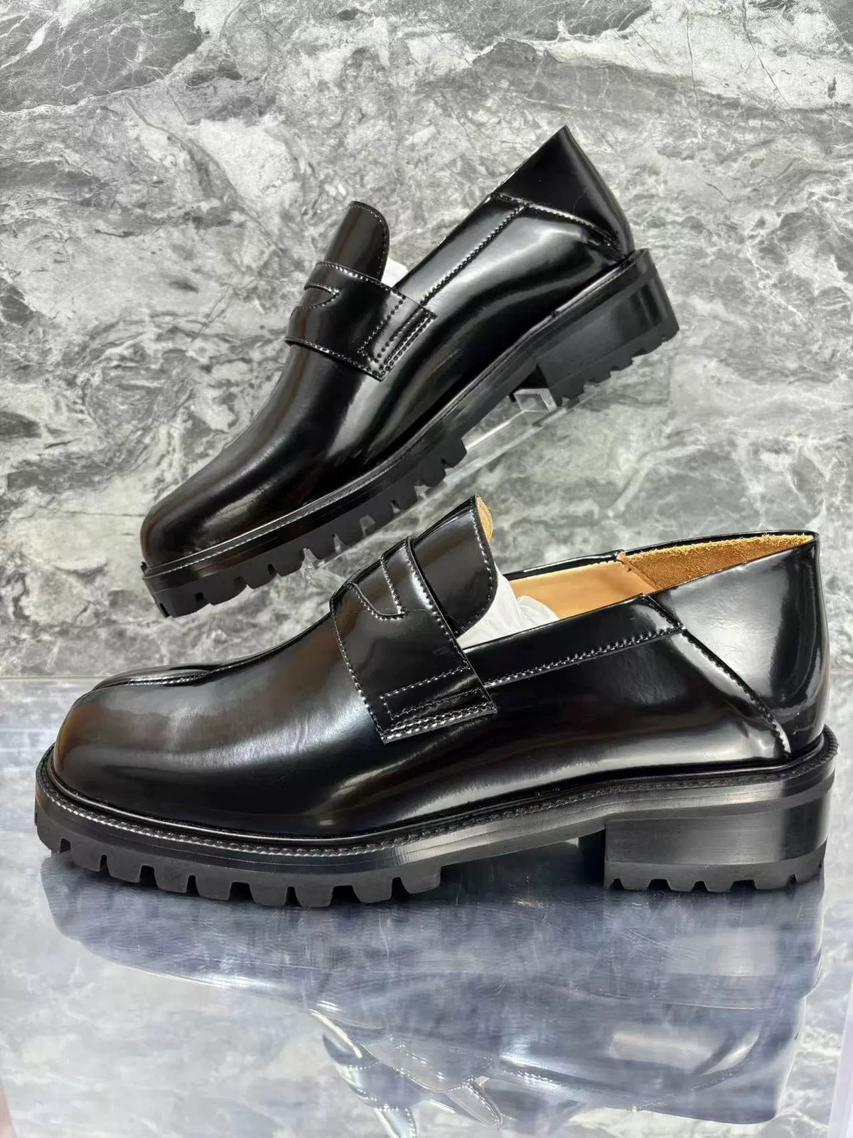 Split Toe British Leather Loafers
