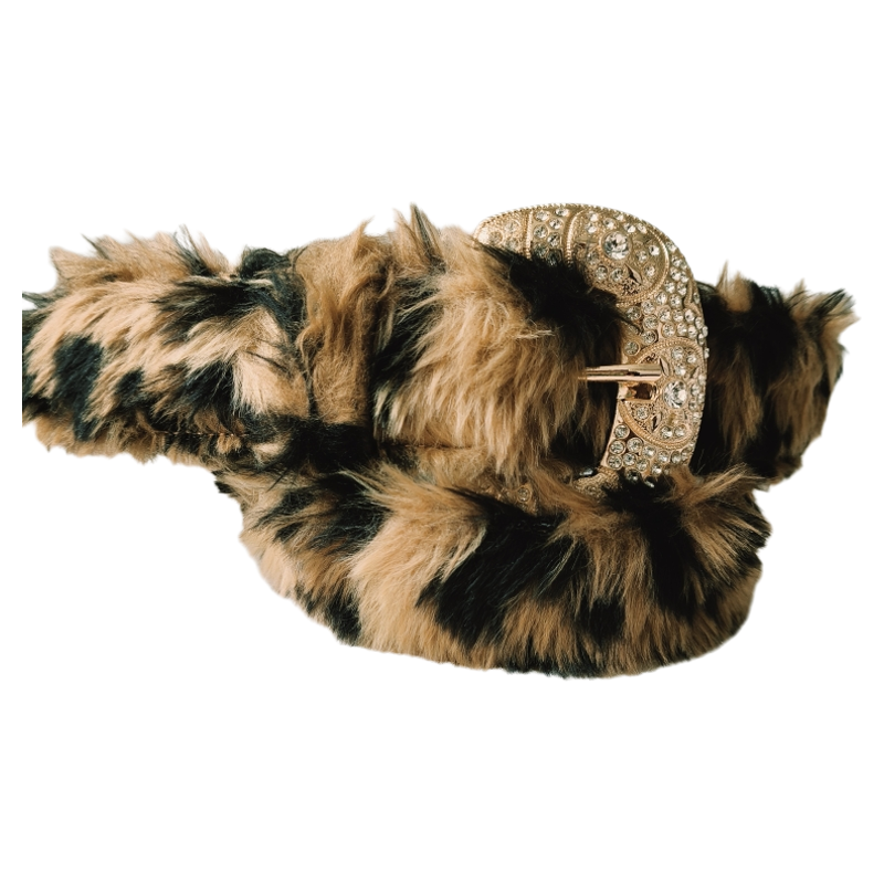 Leopard Fur Belt
