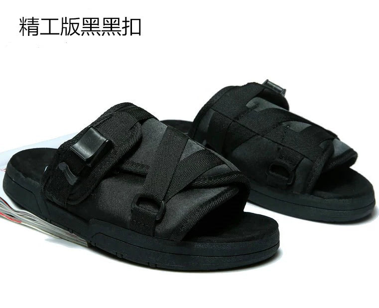 Black Buckle Slides